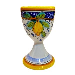 Deruta Italian Pottery Alcantara Lemons Small Wine Goblet – Hand-Painted Ceramic